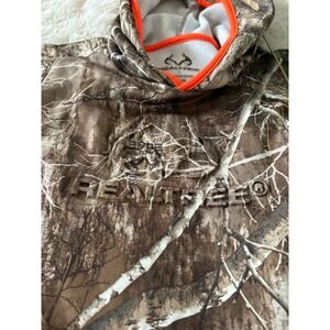 Realtree Edge Camo Hoodie Outdoorsman Hunting Pullover Orange Trim‎ Youth Lg